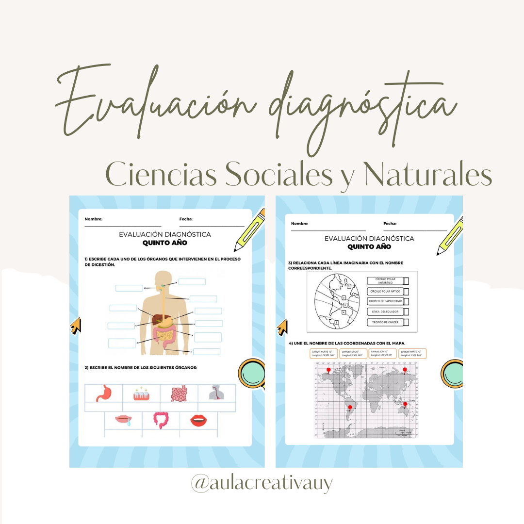 Evaluación diagnóstica - Ciencias Naturales y Sociales 5°
