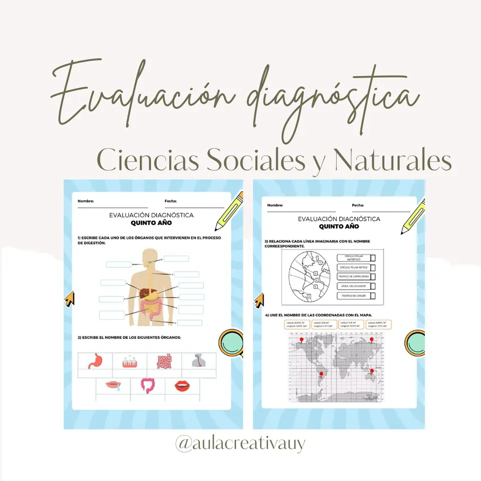 Evaluación diagnóstica - Ciencias Naturales y Sociales 5°