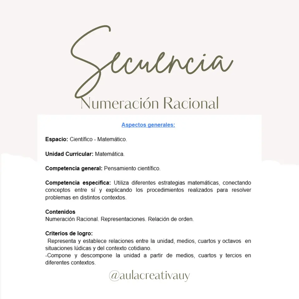 Secuencia - Numeración Racional - Segundo año
