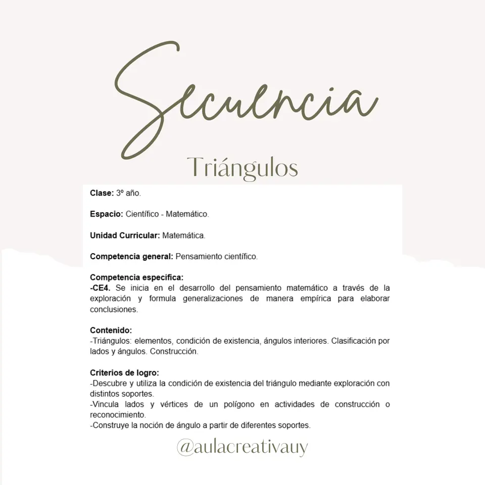 Secuencia - Triángulos - Tercer año