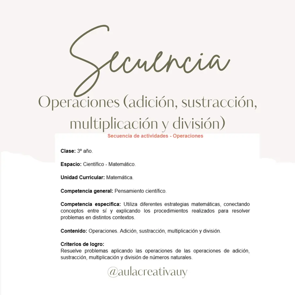 Secuencia - Operaciones - Tercer año