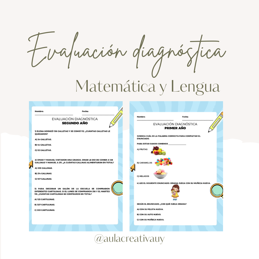 Evaluación diagnóstica - Lengua y Matemática 2°