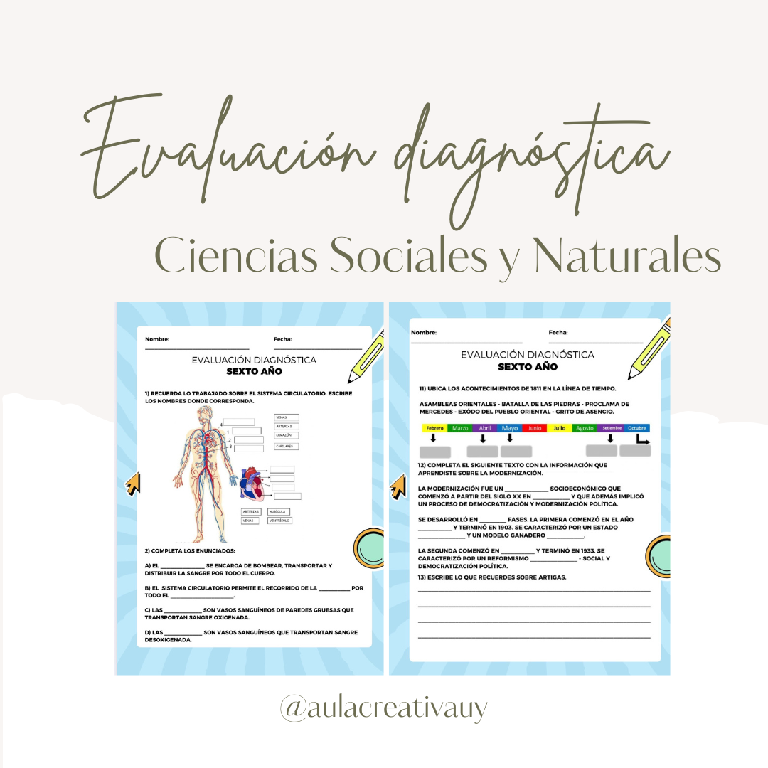 Evaluación diagnóstica - Ciencias Naturales y Sociales 6°