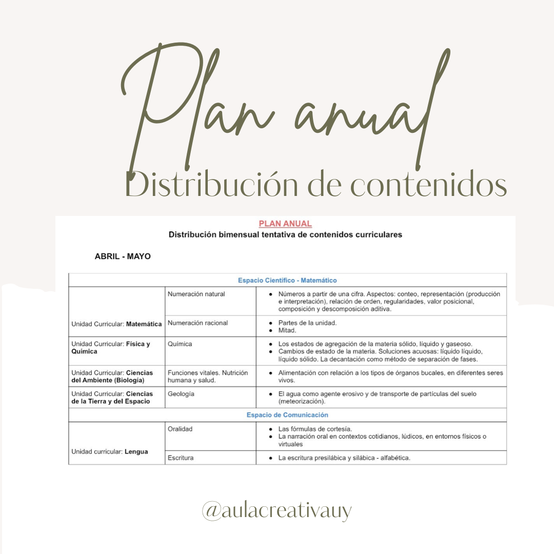 Plan anual - Primer año