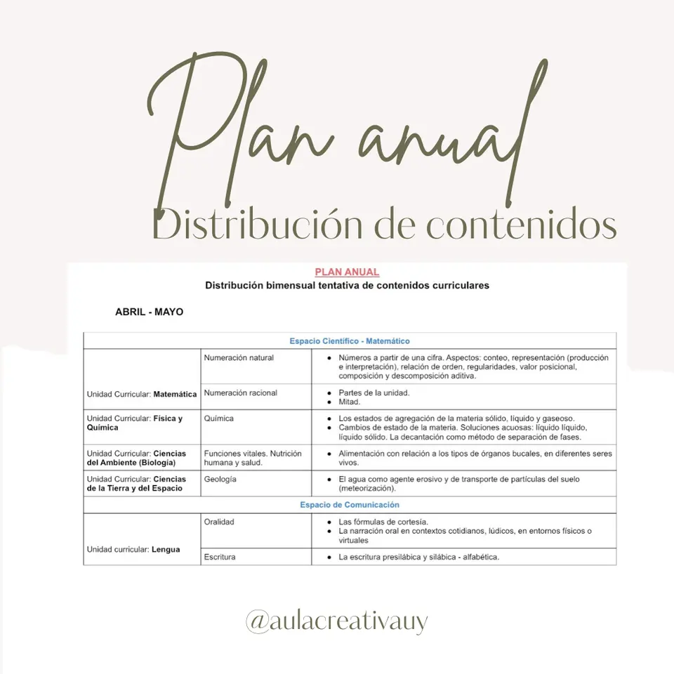 Plan anual - Primer año
