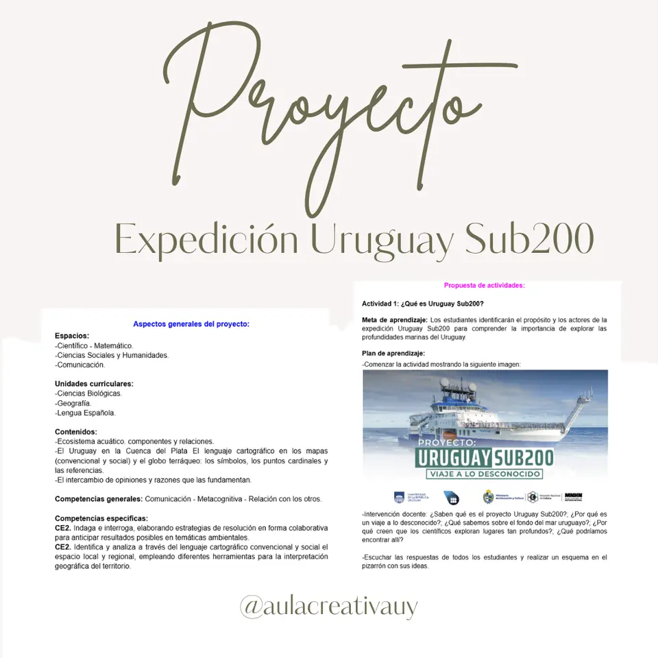 Proyecto - Expedición Uruguay Sub200 - Primero a Sexto año