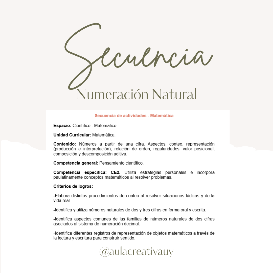Secuencia - Numeración Natural - Primer año