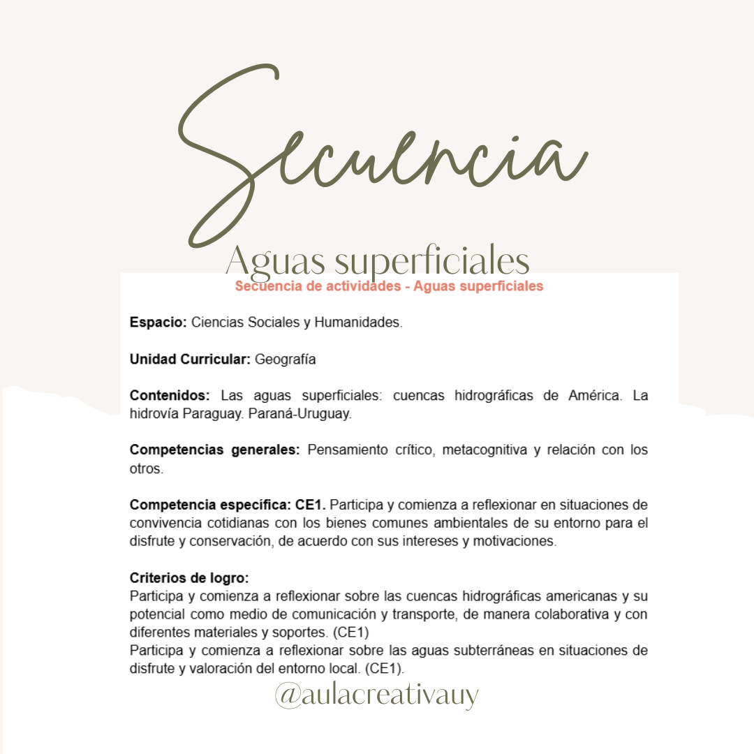 Secuencia - Aguas superficiales - Cuarto año
