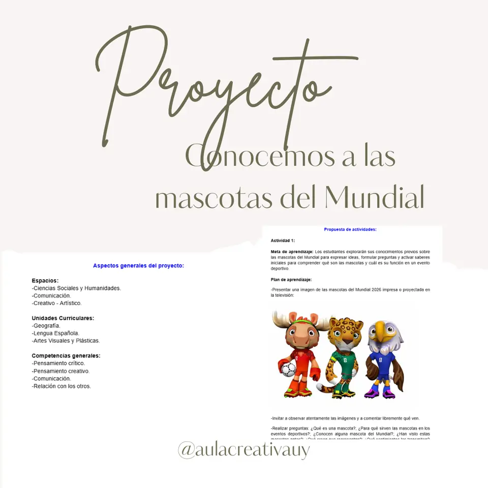 Proyecto "Conocemos las mascotas del mundial'' - Primero a Sexto