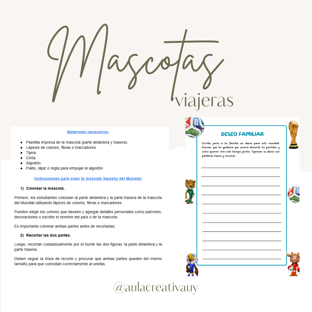 Mascotas viajeras y fichas de escritura - Inicial a Sexto
