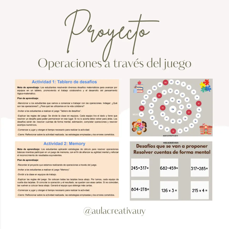 Proyecto - Operaciones a través del juego - Tercer año