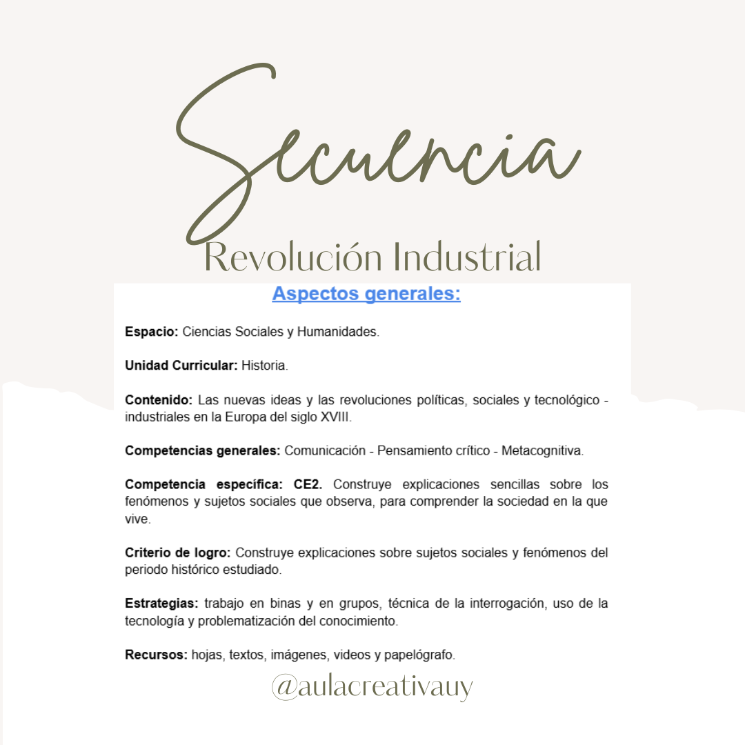 Secuencia - Revolución industrial - Cuarto año