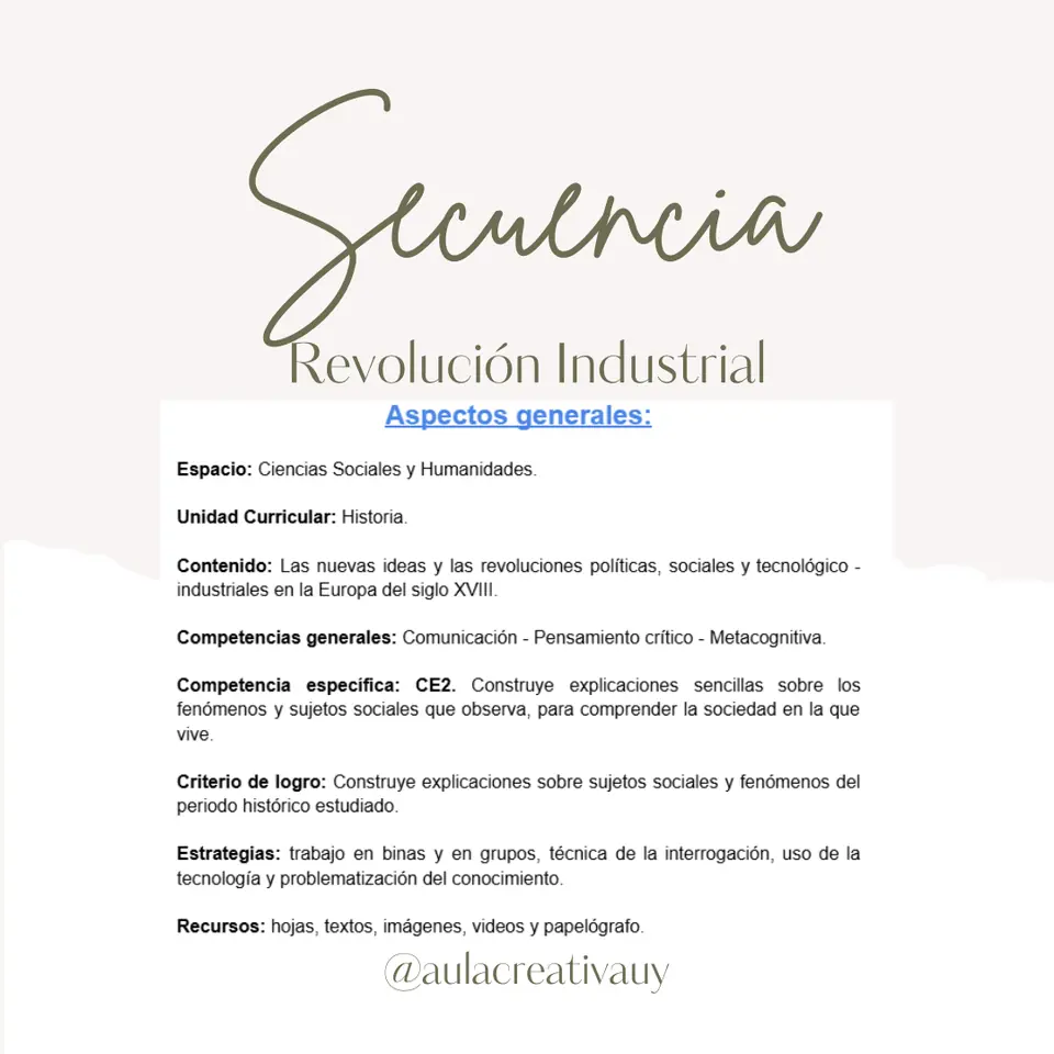 Secuencia - Revolución industrial - Cuarto año