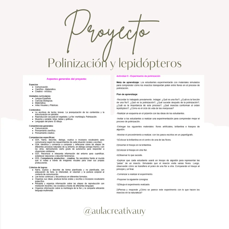 Proyecto - Polinización y lepidópteros