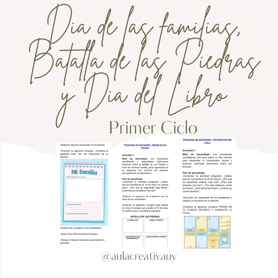 Día Internacional de las Familias + Batalla de las Piedras + Día Nacional del Libro - Primer Ciclo