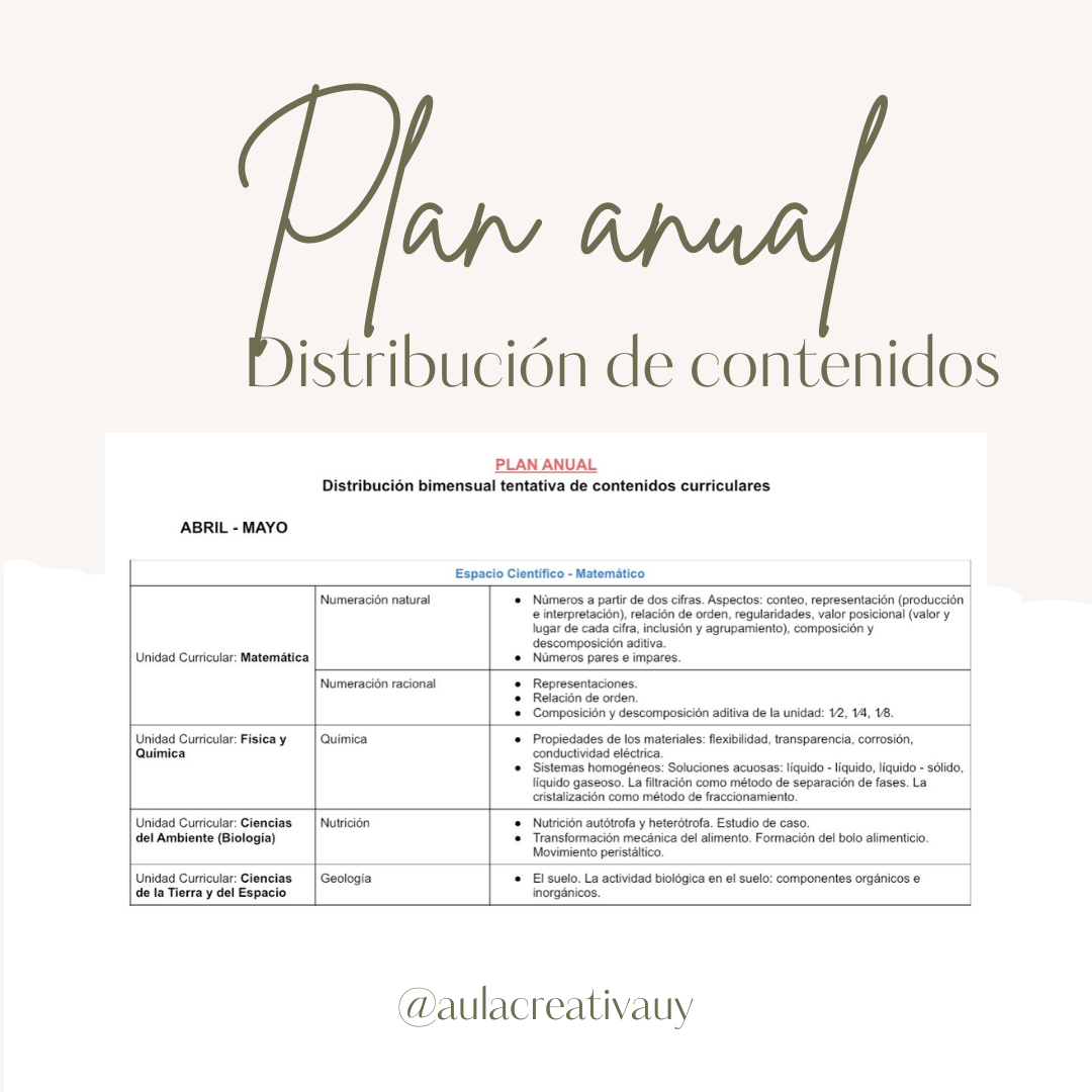 Plan anual - Segundo año
