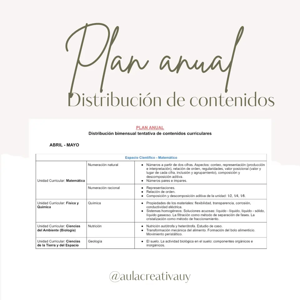 Plan anual - Segundo año