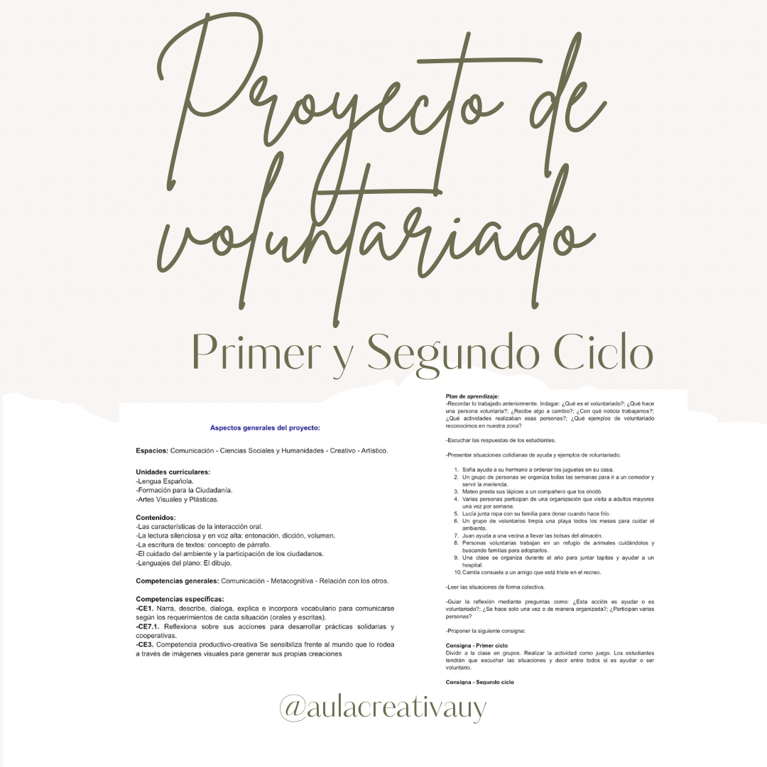 Proyecto de Voluntariado - Primer y Segundo Ciclo