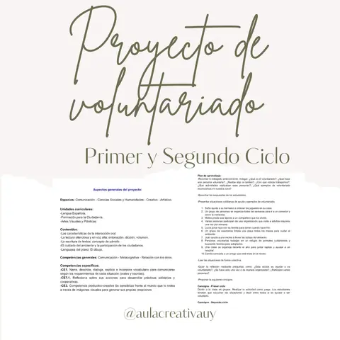 Proyecto de Voluntariado - Primer y Segundo Ciclo