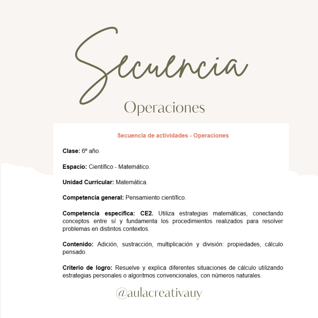 Secuencia - Operaciones - Sexto año