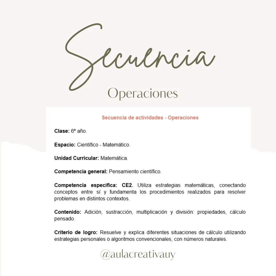 Secuencia - Operaciones - Sexto año