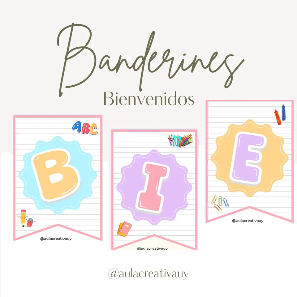 Banderines de "Bienvenidos"