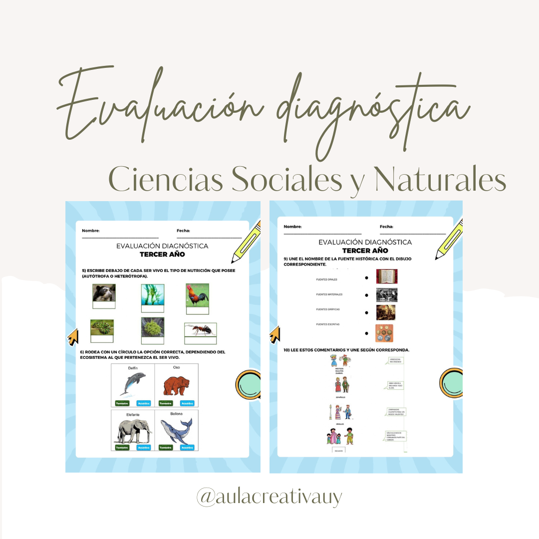 Evaluación diagnóstica - Ciencias Naturales y Sociales 3°