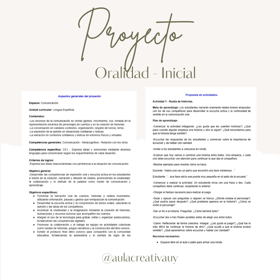 Proyecto - Oralidad - Inicial