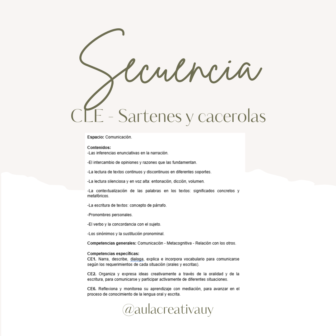 Secuencia - CLE - Sartenes y cacerolas - Tercer año