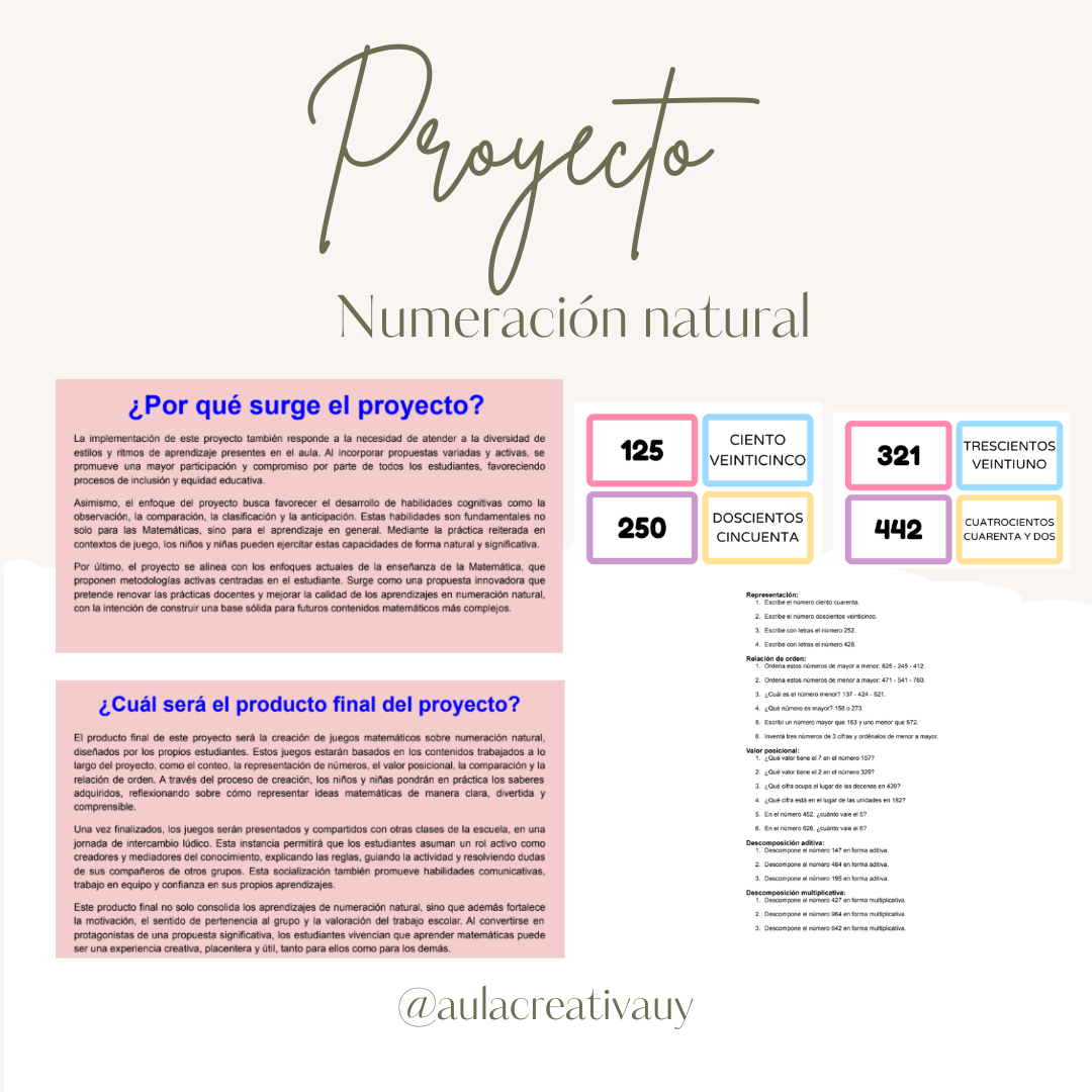 Proyecto - Numeración Natural - Tercer año