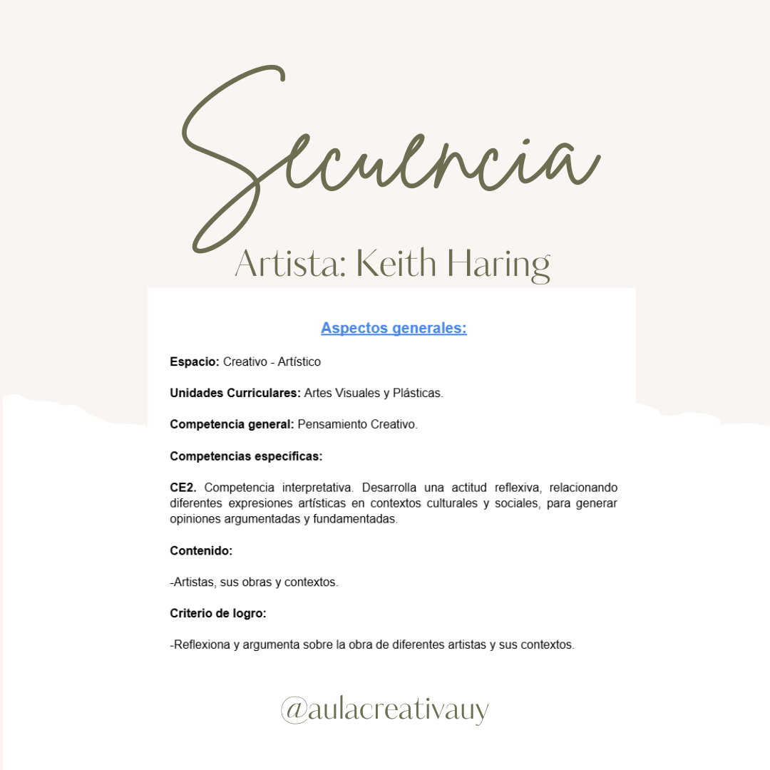 Secuencia - Artista: Keith Haring - Segundo, tercero y cuarto año