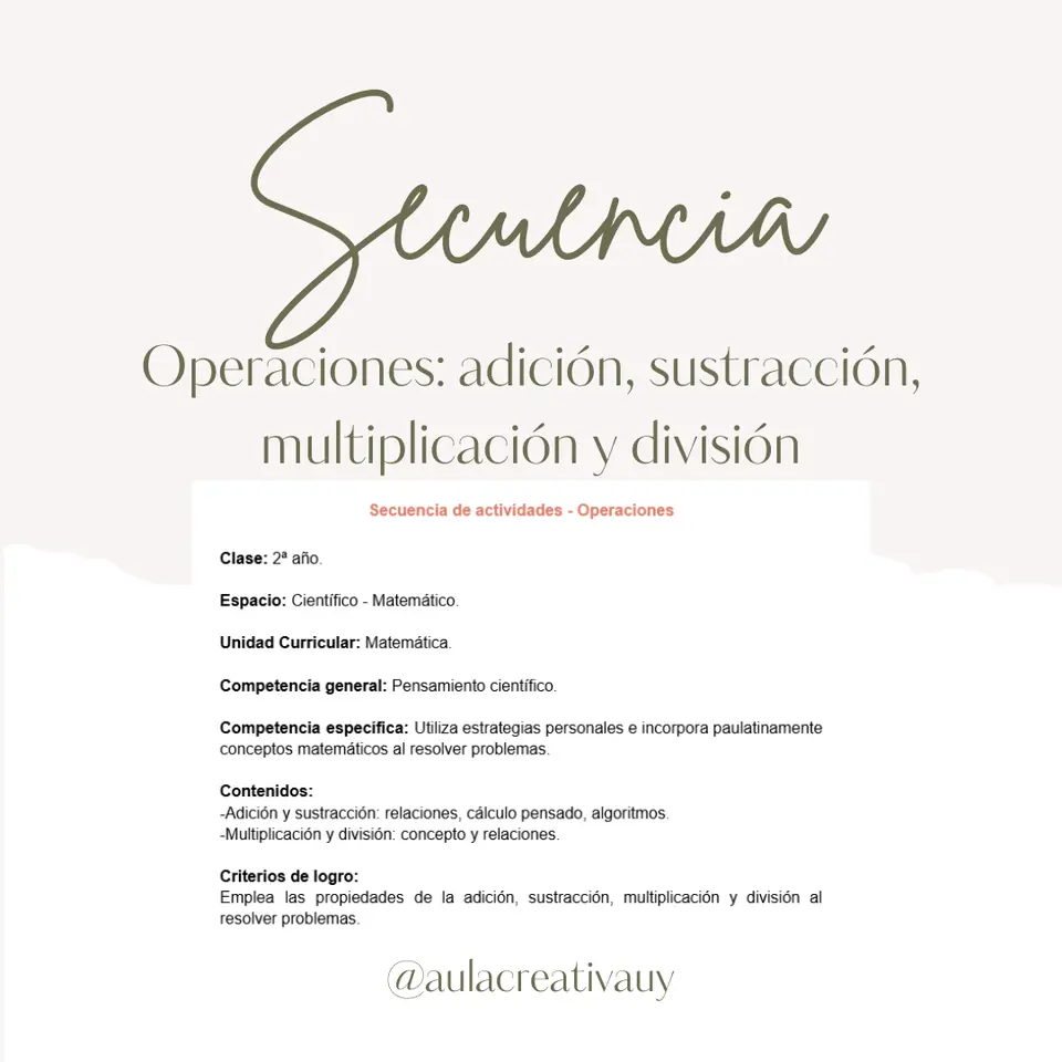 Secuencia - Operaciones - Segundo año