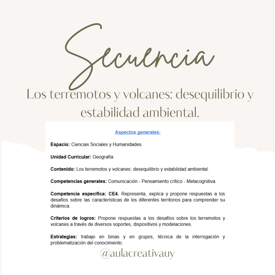 Secuencia - Terremotos y volcanes - Quinto año