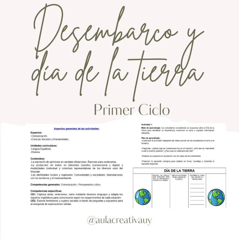 Desembarco de los 33 orientales y Día de la Tierra - Primer Ciclo