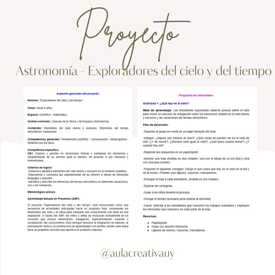 Proyecto - Astronomía - Exploradores del cielo y del tiempo - Inicial