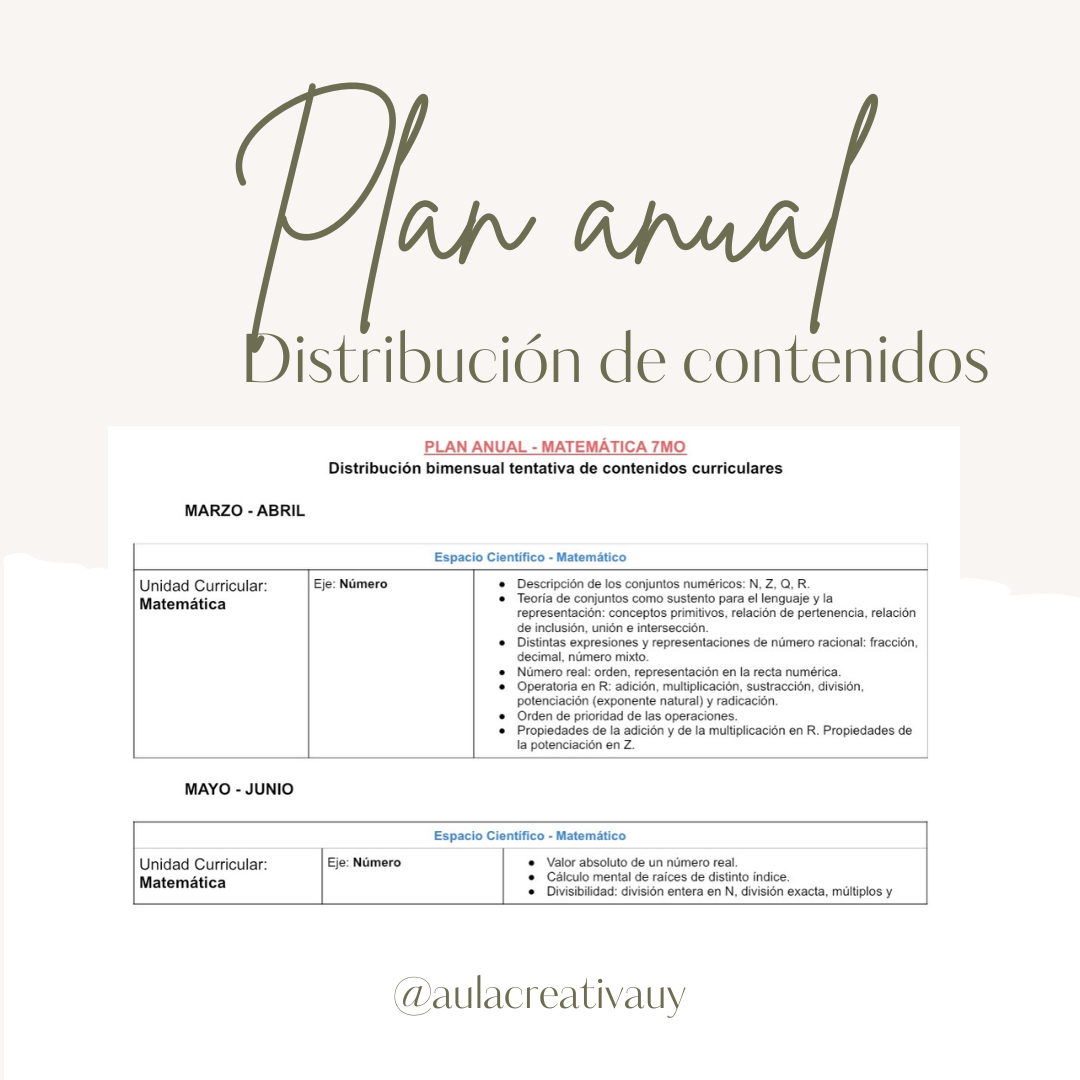 Plan anual - 7mo y 8vo EBI Matemática