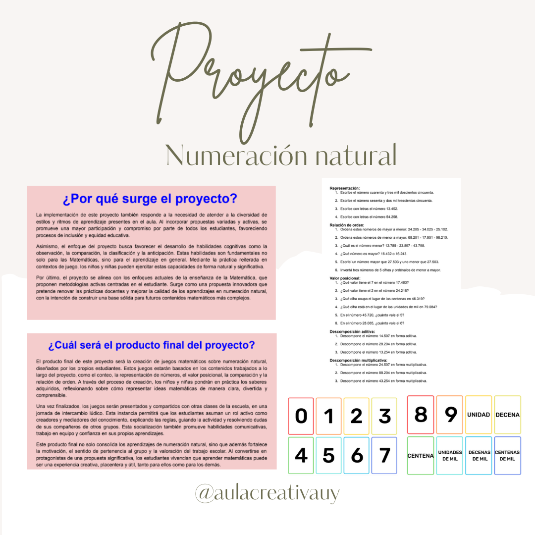 Proyecto - Numeración Natural a través del juego - Quinto año