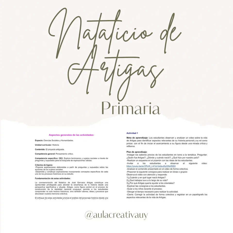 Natalicio de Artigas - Propuesta de actividades