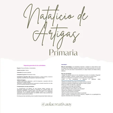 Natalicio de Artigas - Propuesta de actividades