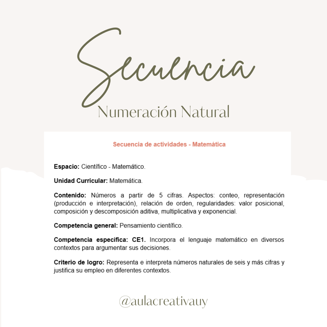 Secuencia - Numeración Natural - Quinto año