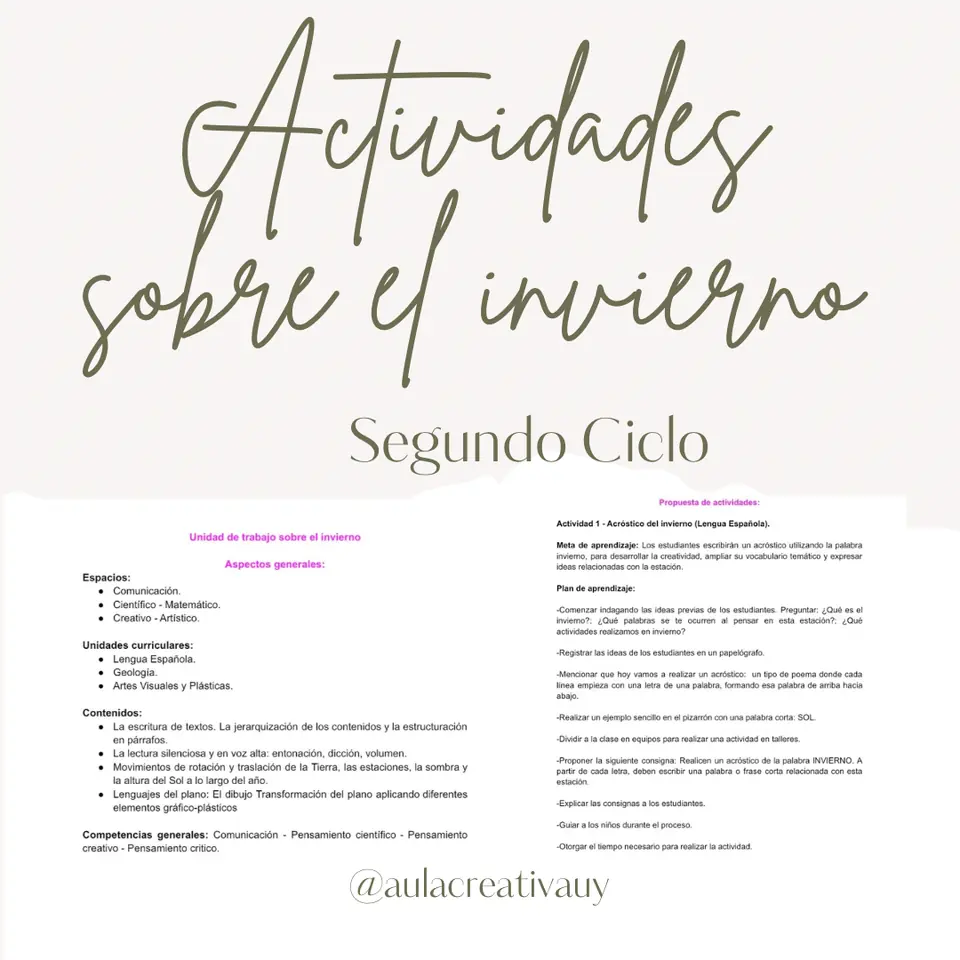Actividades sobre el invierno - Segundo Ciclo