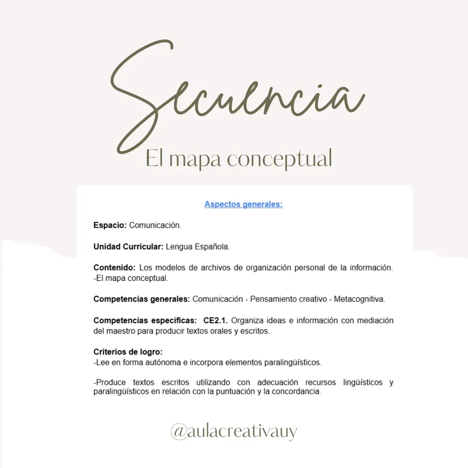 Secuencia - El mapa conceptual - Sexto año