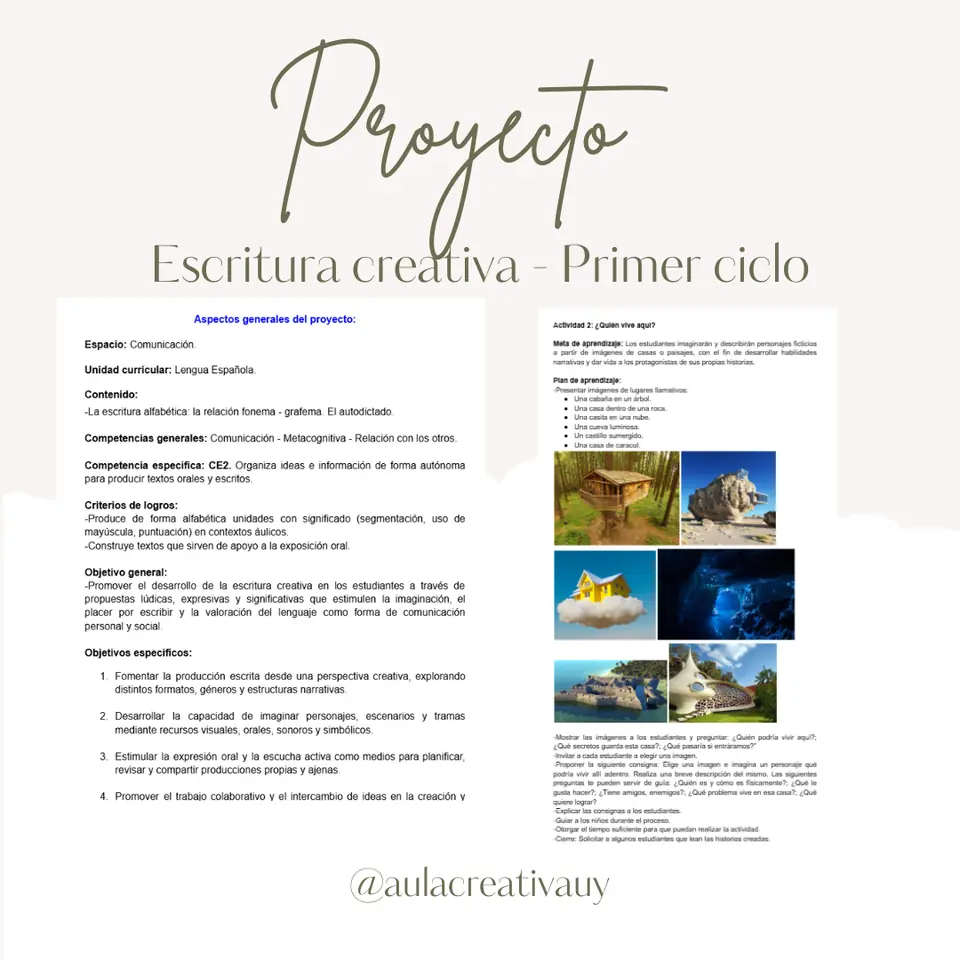 Proyecto - Escritura Creativa - Primer ciclo