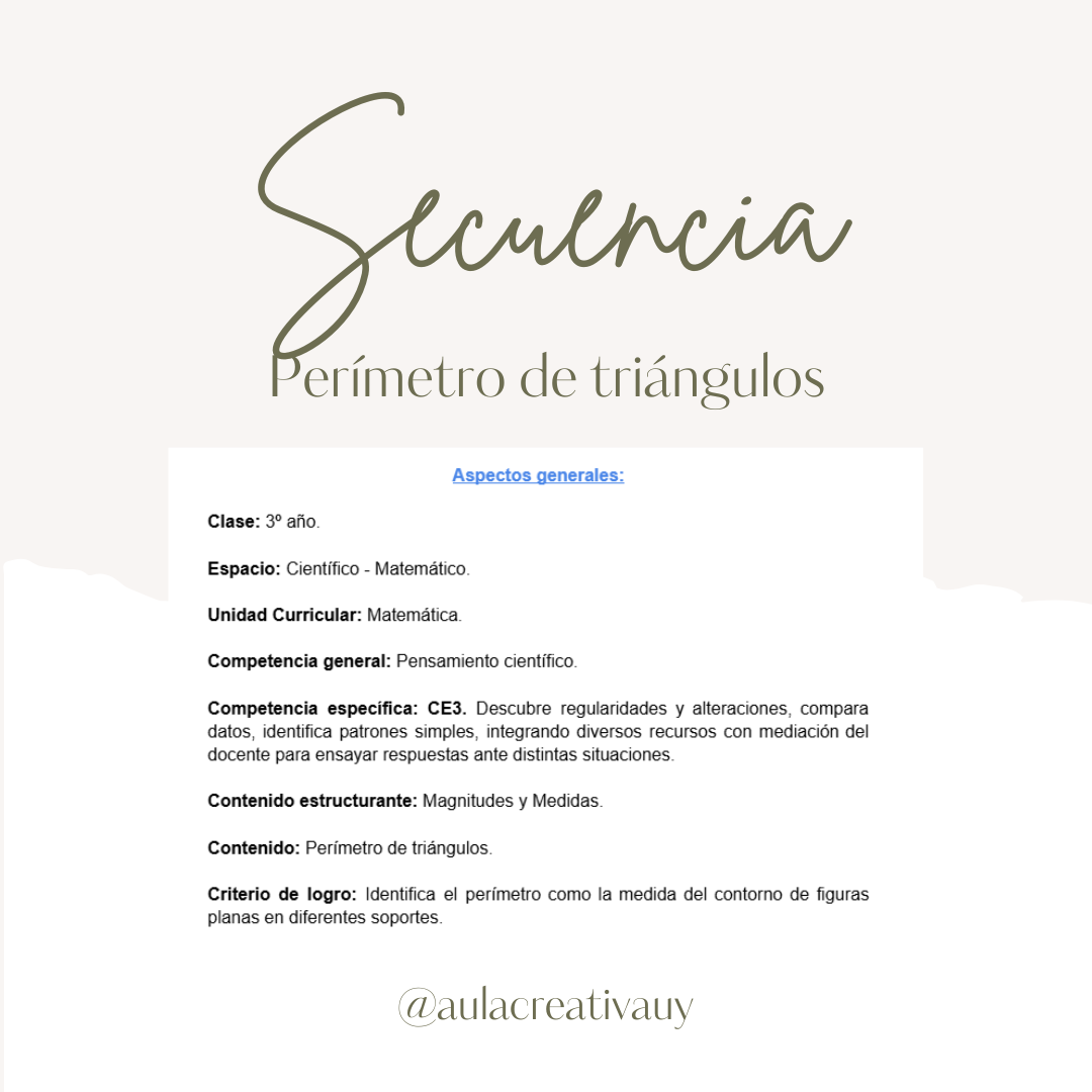 Secuencia - Perímetro de triángulos - Tercer año