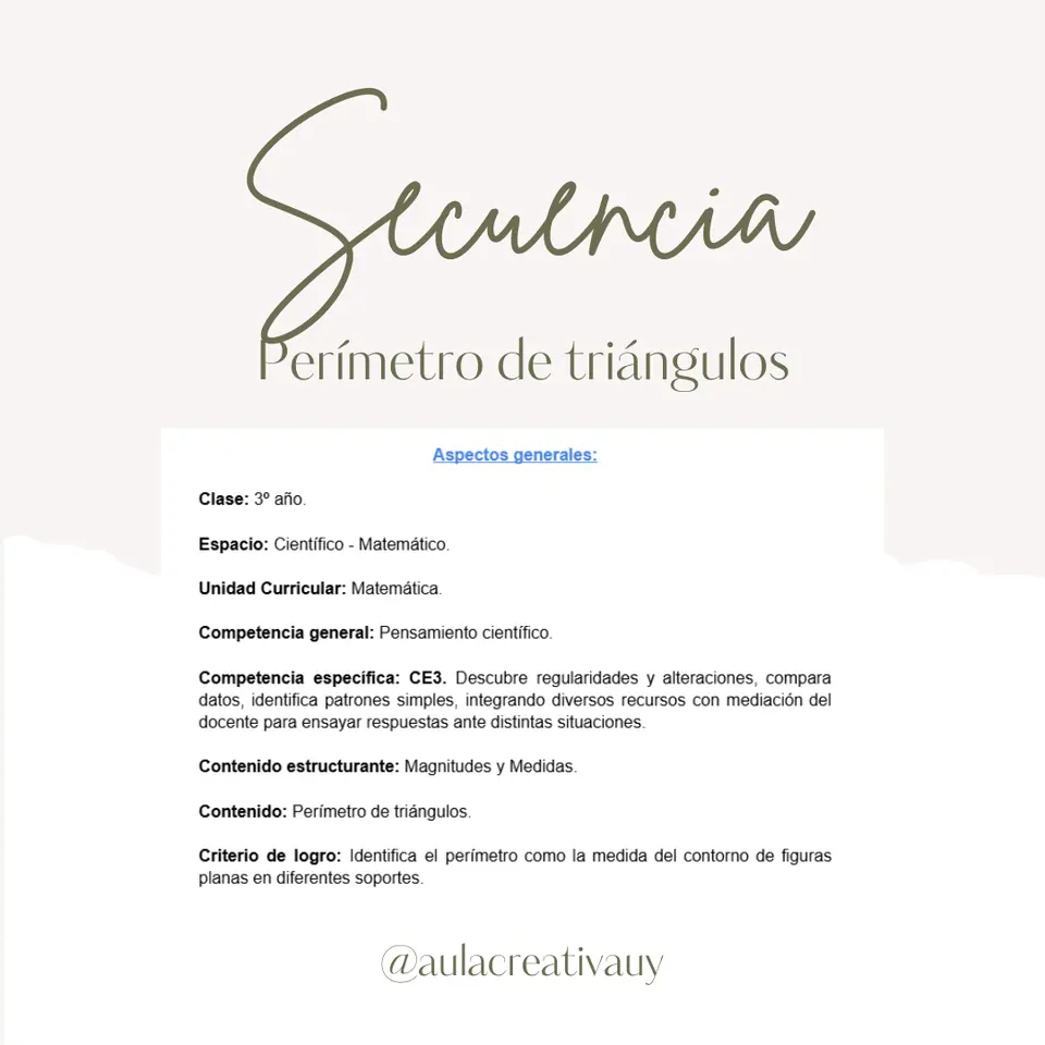 Secuencia - Perímetro de triángulos - Tercer año