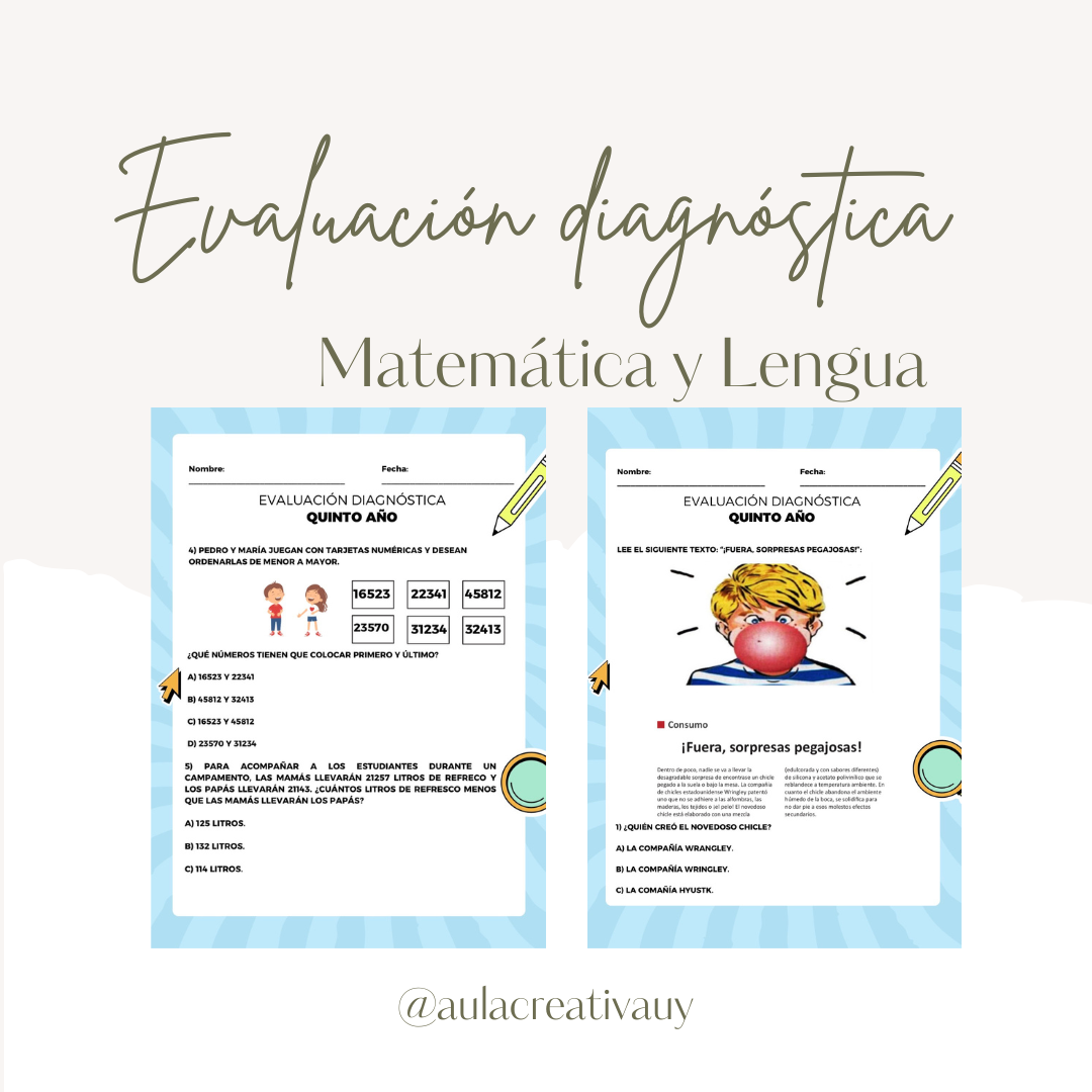Evaluación diagnóstica - Lengua y Matemática 5°