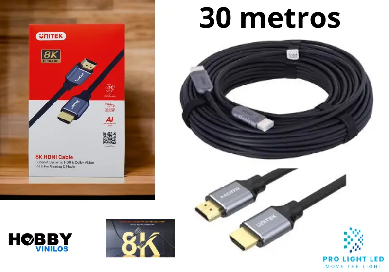 Cable Unitek Fibra Optica HDMI 2.1 8K 30m