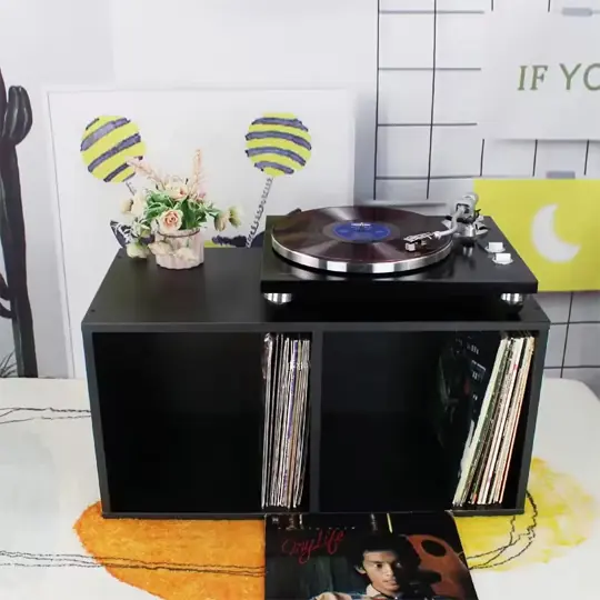 Rack O Mueble Cubos Dobles De Madera Para Discos De Vinilo GK-R73 Doble