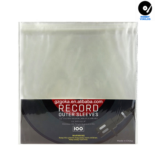 Fundas Exteriores 12" con adhesivo o cierre anti polvo para discos de  GK-R17