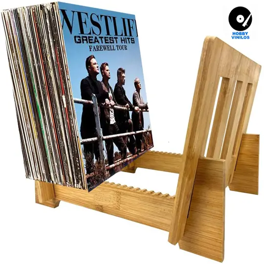 Soporte O Rack De Madera Bambú Para Discos De Vinilo GK-R40